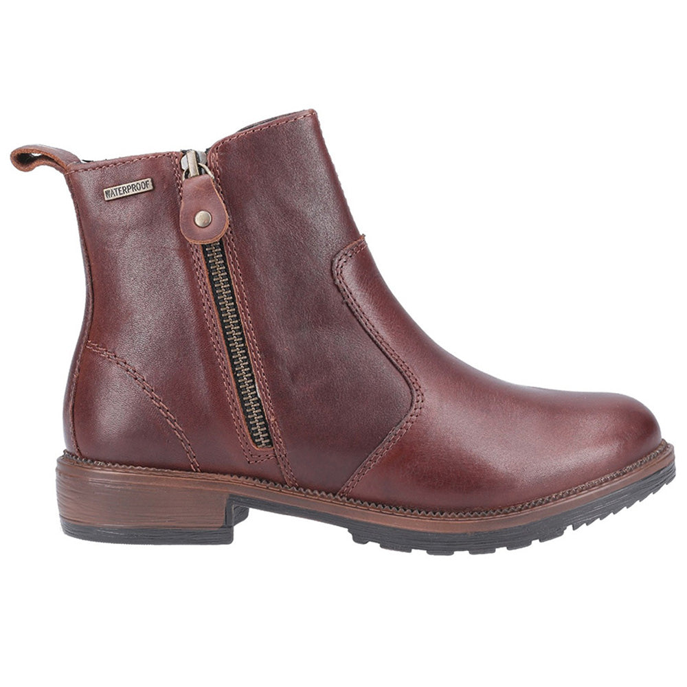 Ashwicke Standard Fit Women's Leather Waterproof 2 Zip Fastening Ankle Boot