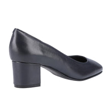 Load image into Gallery viewer, Anna Standard Fit Women&#39;s Leather Block Heel Court Shoe
