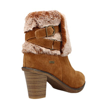 Load image into Gallery viewer, Liberty22 Wide Fit Women&#39;s Faux Fur Trim &amp; Buckle Detail Suede Inside Zip Fastening Heeled Ankle Boot
