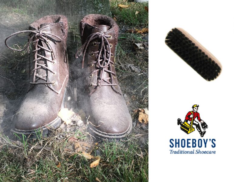 Muddy boots Shoeboy's cleaning brush