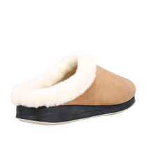 Load image into Gallery viewer, Sophia Wide Fit Women&#39;s Slip On Suede With Faux Fur Lining &amp; Trim Mule Slipper
