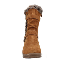 Load image into Gallery viewer, Minnelli22 Wide Fit Women&#39;s Suede With Fur &amp; Buckle Trim Inner Zip Fastening Flat Calf Boot
