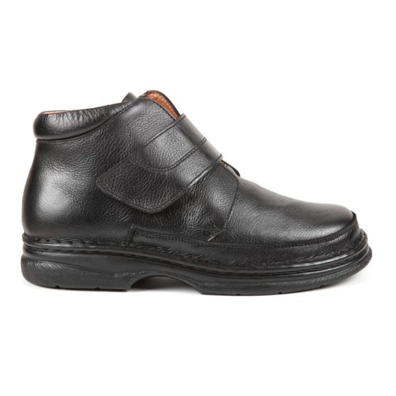 Brett - Extra Wide Fit Men's Leather Velcro Fastening Boot