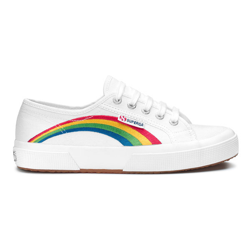 2750 Rainbow Embroidered Standard Fit Women's Canvas Trainer